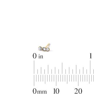 Yellow Ion-Plated Crystal Nose Stud and Hoop Set – 22G 3/8"