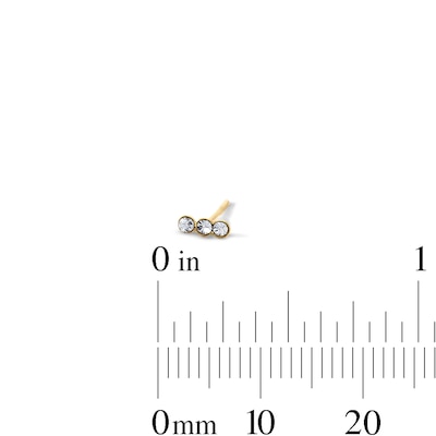 Yellow Ion-Plated Crystal Nose Stud and Hoop Set – 22G 3/8"