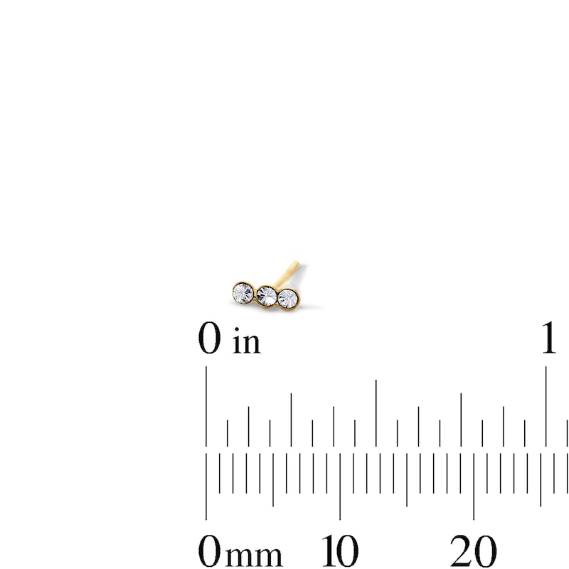 Main Image 4 of Yellow Ion-Plated Crystal Nose Stud and Hoop Set – 22G 3/8"