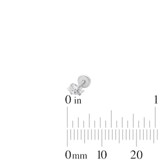 Semi-Solid Stainless Steel CZ Marquise Cartilage Earring Set - 18G 1/4"