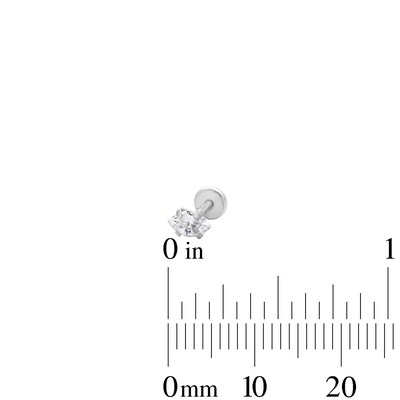 Semi-Solid Stainless Steel CZ Marquise Cartilage Earring Set - 18G 1/4"