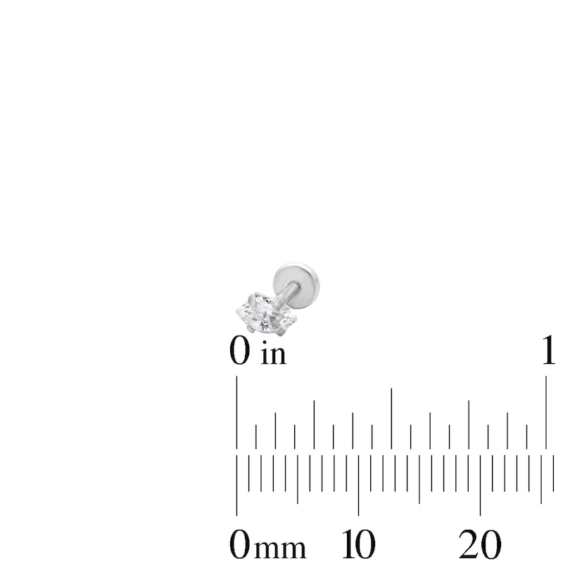 Main Image 3 of Semi-Solid Stainless Steel CZ Marquise Cartilage Earring Set - 18G 1/4"