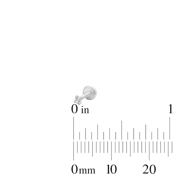 Semi-Solid Stainless Steel CZ Marquise Cartilage Earring Set - 18G 1/4"