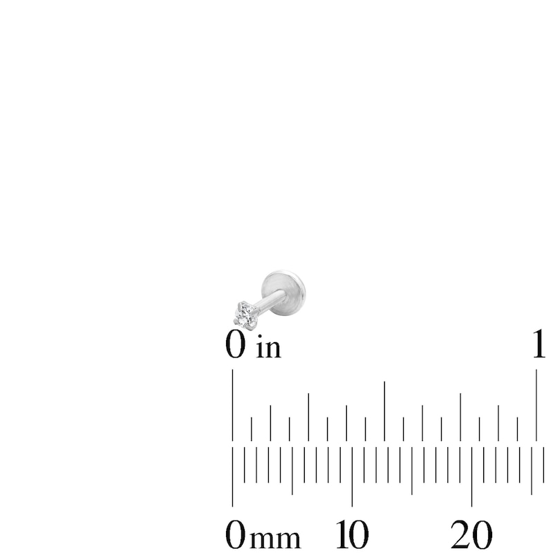 Main Image 4 of Semi-Solid Stainless Steel CZ Marquise Cartilage Earring Set - 18G 1/4"