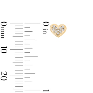 10K Solid Gold 1/10 CT. T.W. Lab-Grown Diamond Heart Studs
