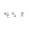 Thumbnail Image 1 of Semi-Solid Stainless Steel Ball, CZ Kite and Marquise Cartilage Earring Set - 18G 1/4"