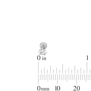 Semi-Solid Stainless Steel Ball, CZ Kite and Marquise Cartilage Earring Set - 18G 1/4"