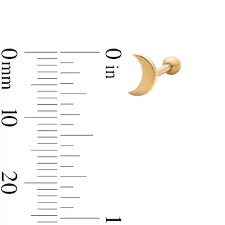 Yellow Ion-Plated Moon, Star and Horseshoe Cartilage Earring Set - 16G 5/16"