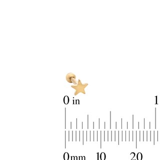 Yellow Ion-Plated Moon, Star and Horseshoe Cartilage Earring Set - 16G 5/16"