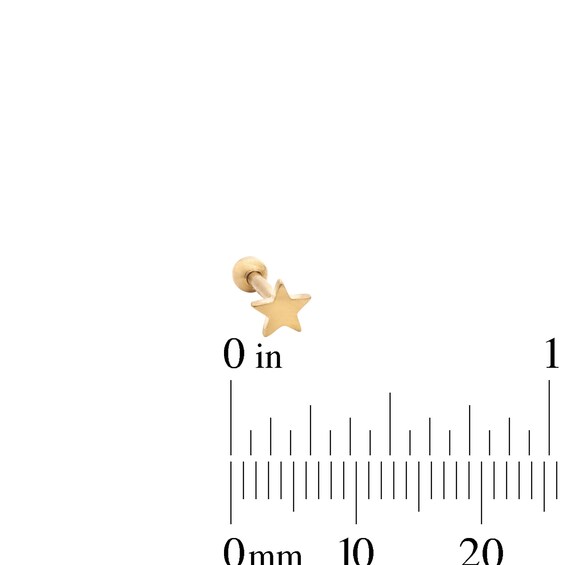 Yellow Ion-Plated Moon, Star and Horseshoe Cartilage Earring Set - 16G 5/16"