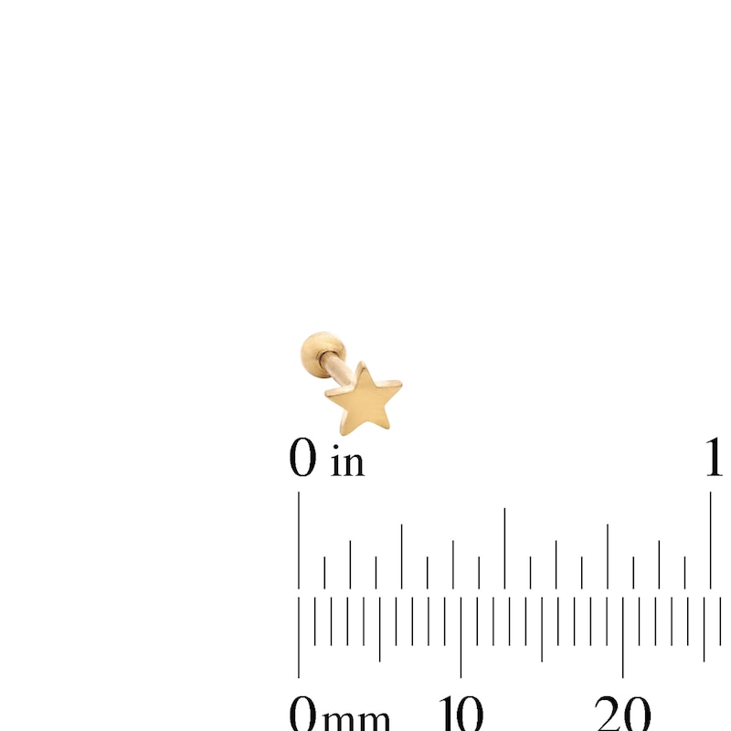 Main Image 3 of Yellow Ion-Plated Moon, Star and Horseshoe Cartilage Earring Set - 16G 5/16"