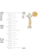 Thumbnail Image 2 of Yellow Ion-Plated Dangle, Duo and Solitaire CZ Cartilage Earring Set - 16G 1/4"