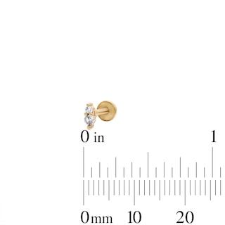 Yellow Ion-Plated Dangle, Duo and Solitaire CZ Cartilage Earring Set - 16G 1/4"