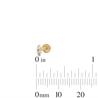 Yellow Ion-Plated Dangle, Duo and Solitaire CZ Cartilage Earring Set - 16G 1/4"