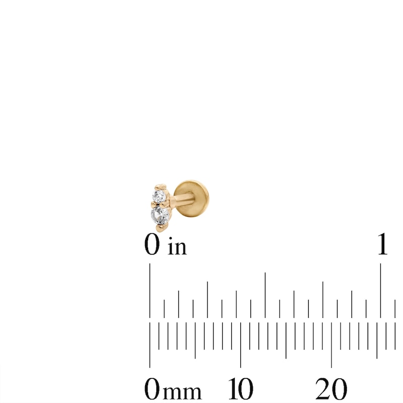 Main Image 3 of Yellow Ion-Plated Dangle, Duo and Solitaire CZ Cartilage Earring Set - 16G 1/4"