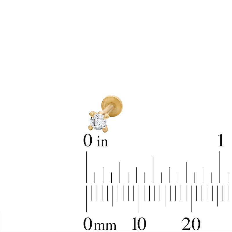 Main Image 4 of Yellow Ion-Plated Dangle, Duo and Solitaire CZ Cartilage Earring Set - 16G 1/4"