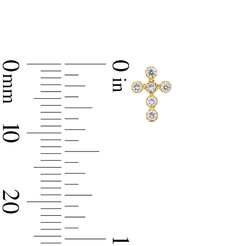 Main Image 2 of 10K Solid Gold 1/5 CT. T.W. Lab-Grown Diamond Cross Studs