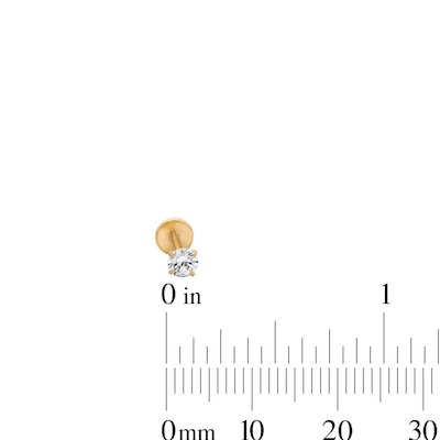 Yellow Ion-Plated CZ Cartilage Stud Set - 18G 1/4"