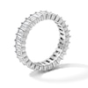 Thumbnail Image 3 of Solid Sterling Silver CZ Emerald Eternity Band - Size 7