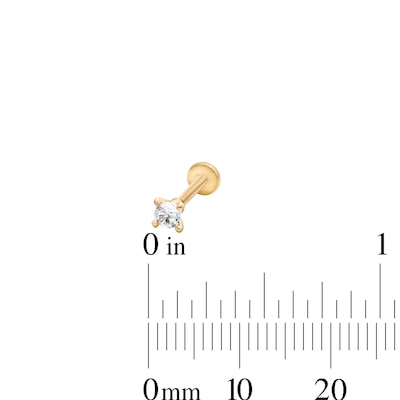 Yellow Ion-Plated CZ Kite, Clicker Hoop and CZ Solitaire Cartilage Earring Set – 16G, 18G