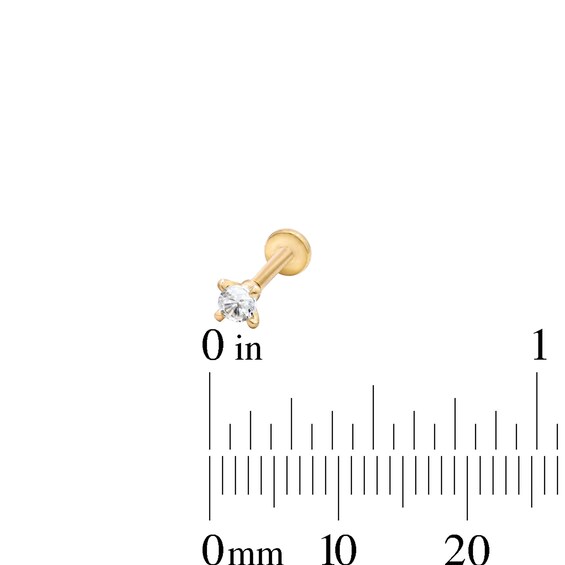 Yellow Ion-Plated CZ Kite, Clicker Hoop and CZ Solitaire Cartilage Earring Set – 16G, 18G