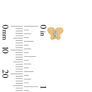 10K Solid Gold 1/20 CT. T.W. Lab-Grown Diamond Butterfly Studs