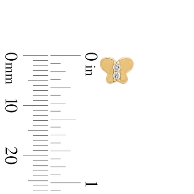 10K Solid Gold 1/20 CT. T.W. Lab-Grown Diamond Butterfly Studs