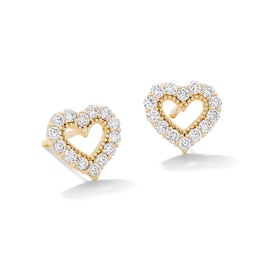 10K Solid Gold 1/4 CT. T.W. Lab-Grown Diamond Heart Studs