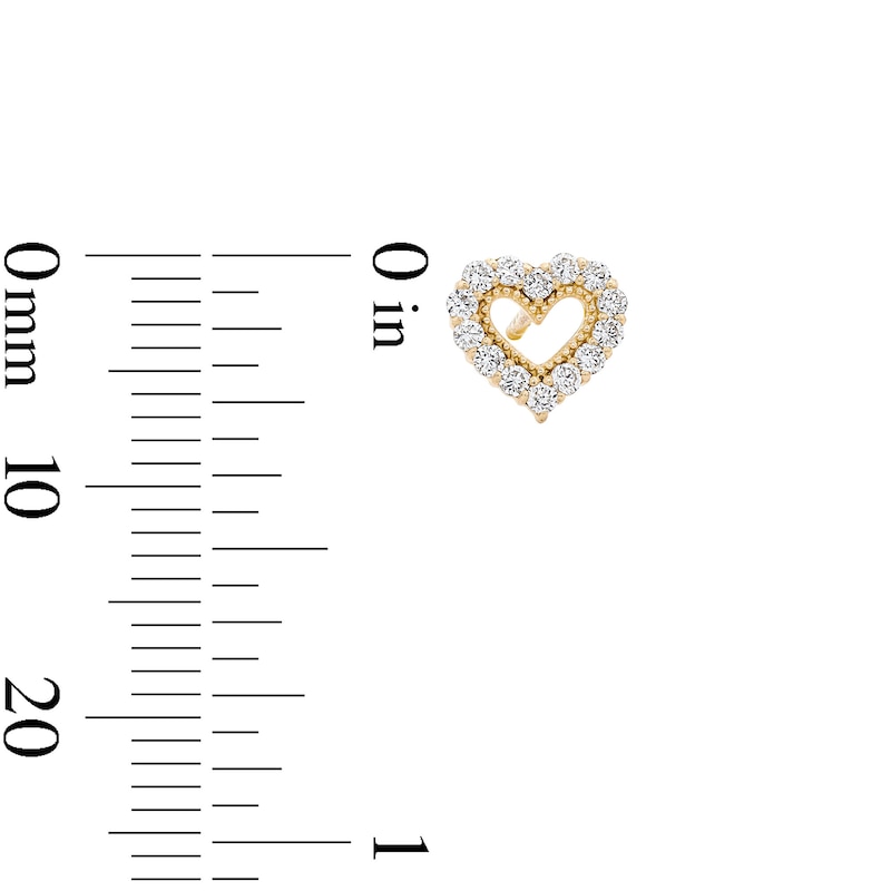 Main Image 2 of 10K Solid Gold 1/4 CT. T.W. Lab-Grown Diamond Open Heart Studs