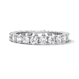 Solid Sterling Silver CZ Eternity Band - Size 7