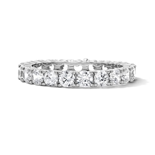 Solid Sterling Silver CZ Eternity Band - Size 7