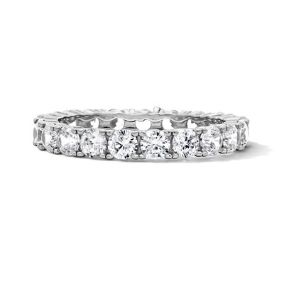 Solid Sterling Silver CZ Eternity Band - Size 7