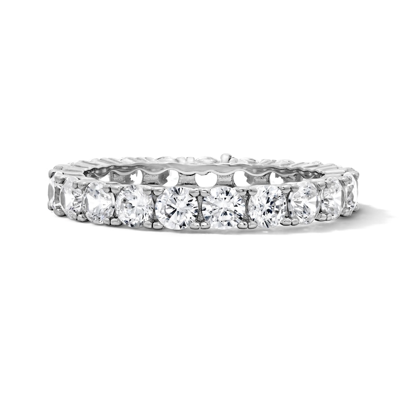 Main Image 1 of Solid Sterling Silver CZ Eternity Band - Size 7