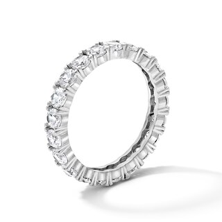 Solid Sterling Silver CZ Eternity Band - Size 7
