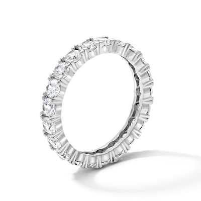 Solid Sterling Silver CZ Eternity Band - Size 7