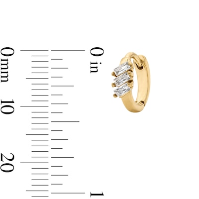 Yellow Ion-Plated CZ Trio, Clicker Hoop and Ball Cartilage Earring Set - 16G