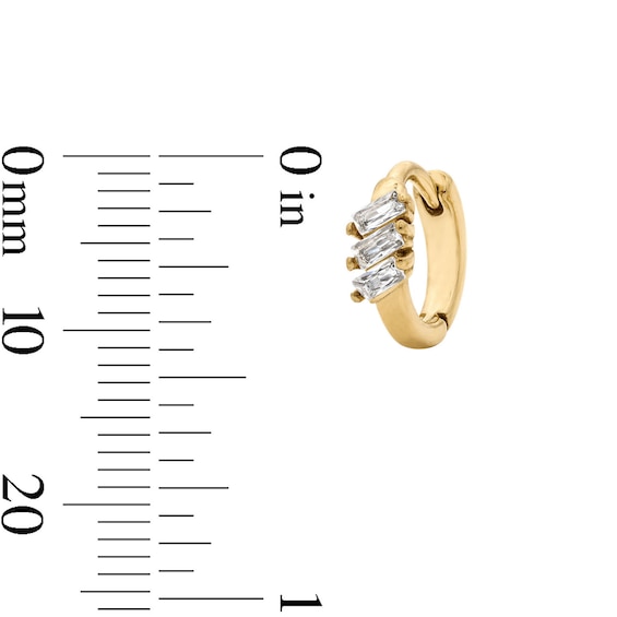 Yellow Ion-Plated CZ Trio, Clicker Hoop and Ball Cartilage Earring Set - 16G