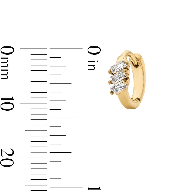 Main Image 2 of Yellow Ion-Plated CZ Trio, Clicker Hoop and Ball Cartilage Earring Set - 16G