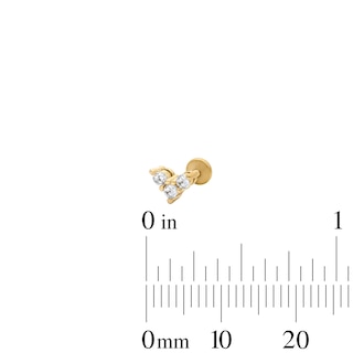 Yellow Ion-Plated CZ Trio, Clicker Hoop and Ball Cartilage Earring Set - 16G