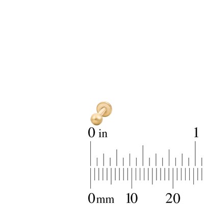 Yellow Ion-Plated CZ Trio, Clicker Hoop and Ball Cartilage Earring Set - 16G