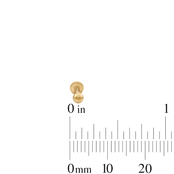 Yellow Ion-Plated Ball, CZ Solitaire and Trio Cartilage Earring Set - 16G 1/4"