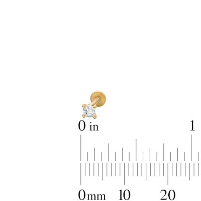 Yellow Ion-Plated Ball, CZ Solitaire and Trio Cartilage Earring Set - 16G 1/4"