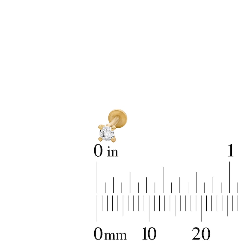 Main Image 3 of Yellow Ion-Plated Ball, CZ Solitaire and Trio Cartilage Earring Set - 16G 1/4"