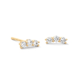 10K Solid Gold 1/5 CT. T.W. Lab-Grown Diamond Trio Studs