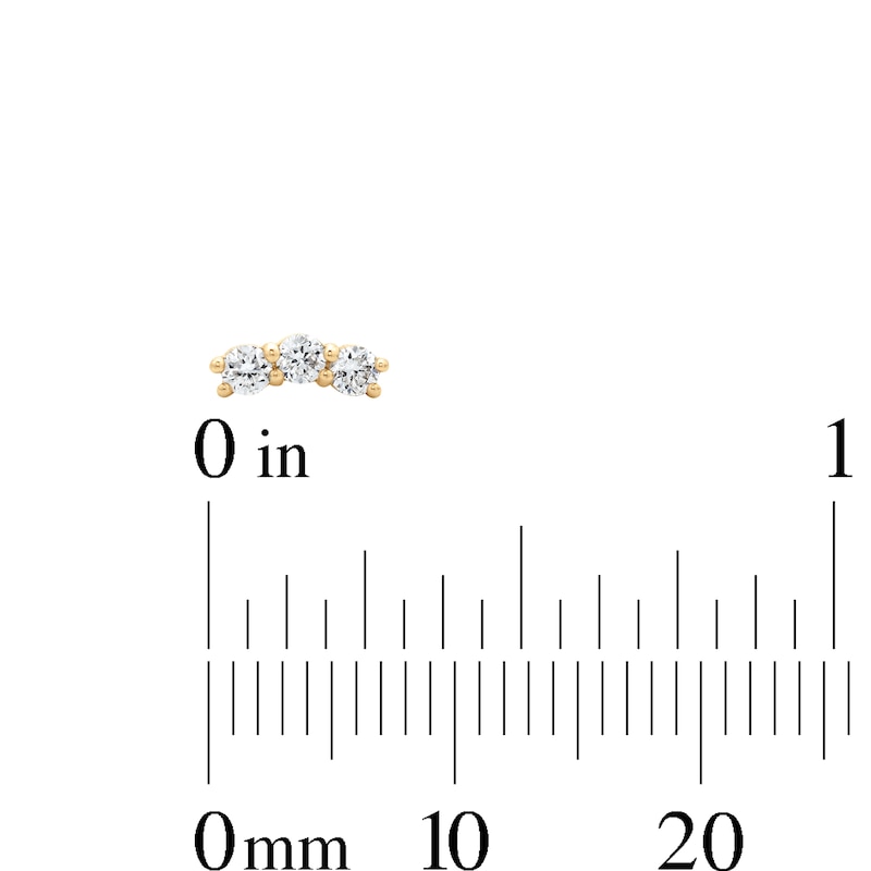 Main Image 2 of 10K Solid Gold 1/5 CT. T.W. Lab-Grown Diamond Trio Studs
