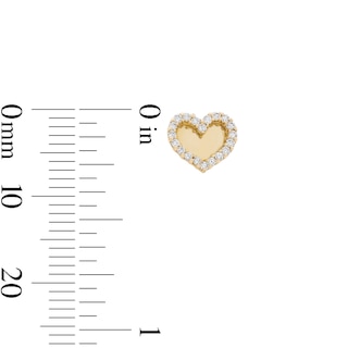 10K Solid Gold 1/5 CT. T.W. Lab-Grown Diamond Heart Studs