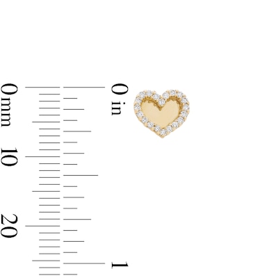 10K Solid Gold 1/5 CT. T.W. Lab-Grown Diamond Heart Studs