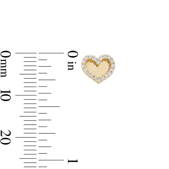 10K Solid Gold 1/5 CT. T.W. Lab-Grown Diamond Heart Studs