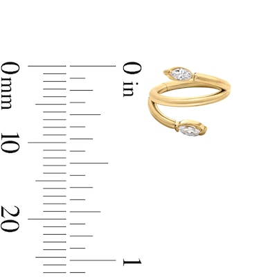 Yellow Ion-Plated CZ Vine Bypass Cartilage Clicker Hoop - 18G 5/16"