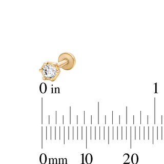 Yellow Ion-Plated CZ Hexagon, Marquise Duo and Flower Cartilage Earring Set - 16G 1/4"